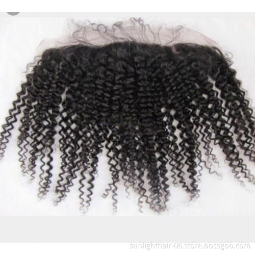 Mongolian Afro Kinky Curly Hair With Closure Curly Human Hair Bundles With Closure Sunlight Non Remy Hair 3 Bundles With Closure
